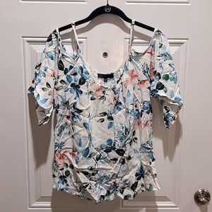 Off the shoulder floral shirt
